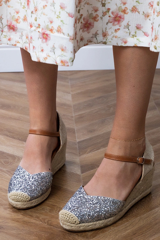 Silver shiny platform sandals Saluni