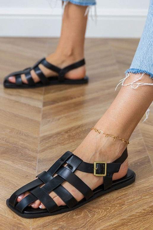 Black closed gladiator sandals Neferta