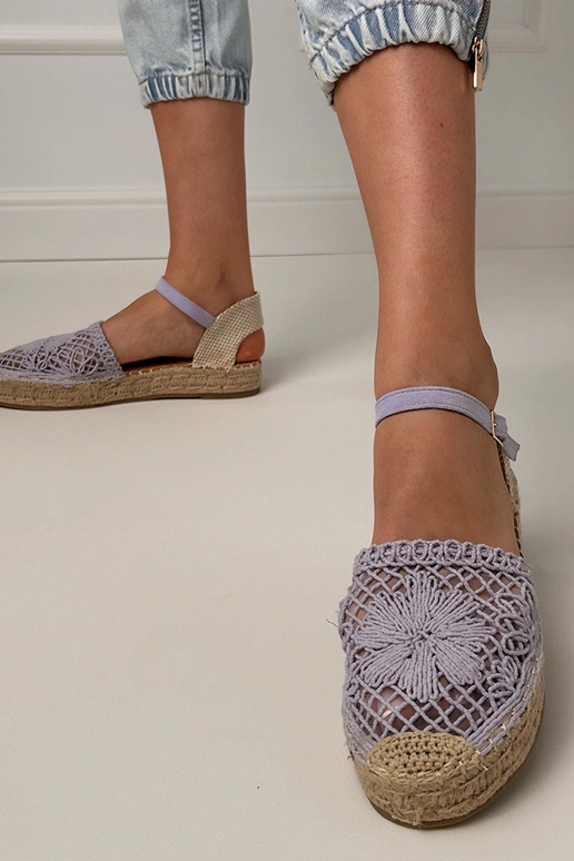 Purple lace espadrille sandals Santos