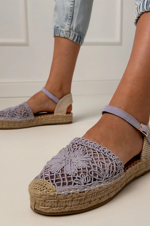 Violetinės ažūrinės espadrilės basutės Santos