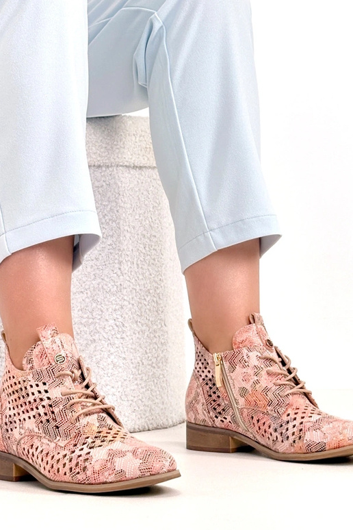 Multicolored perforated ankle boots Potocki