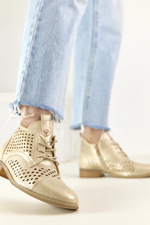 Golden perforated ankle boots Potocki