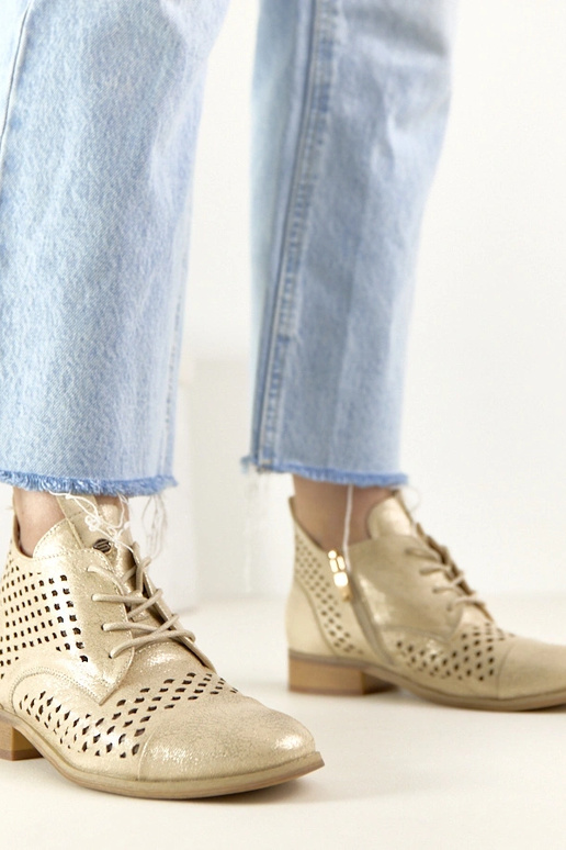 Golden perforated ankle boots Potocki