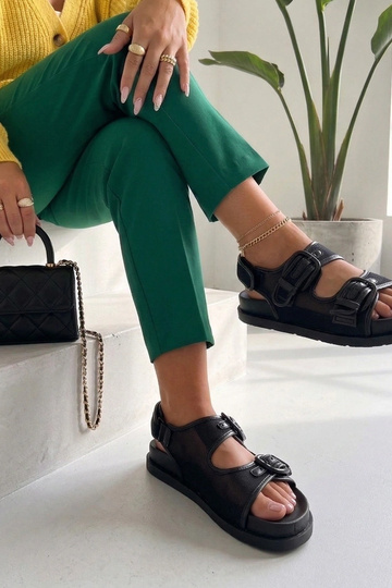 Black sandals with adjustable straps Mila 2
