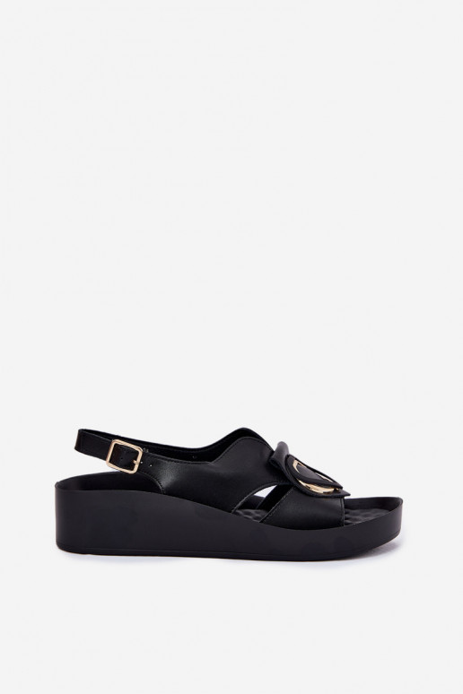 Black women's platform sandals S.Barski KV51-031