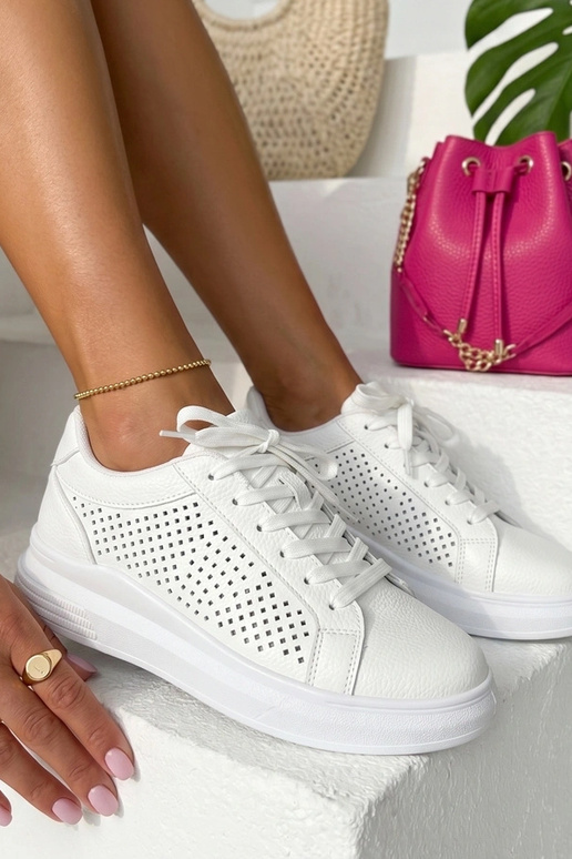 White perforated sneakers Sophia