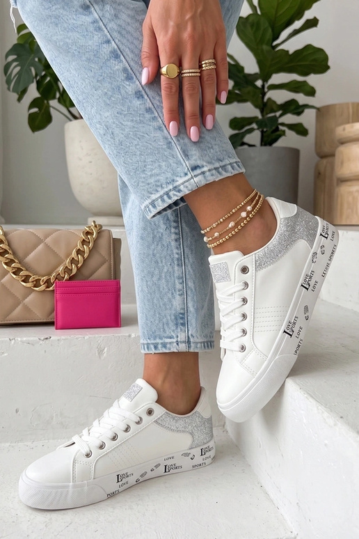 White sneakers with decorative inserts Layla
