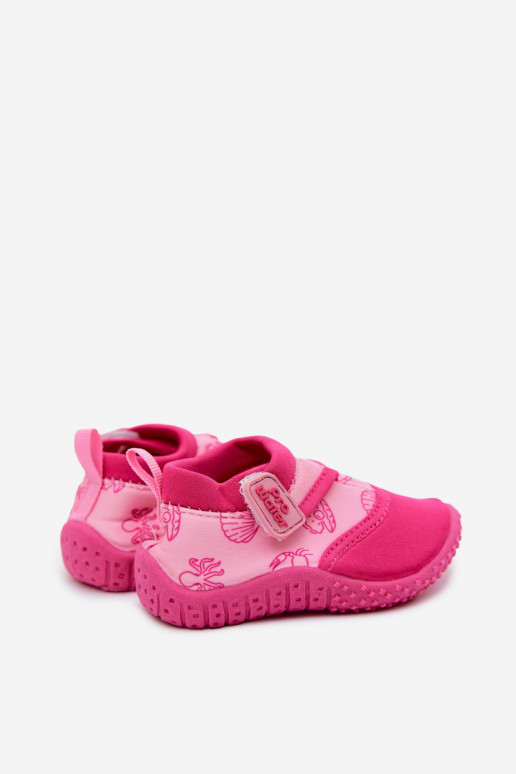 Pink children's shoes with sticky fasteners PROINATER PRO-26-48-101B