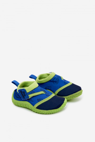 Green children's shoes with sticky fasteners PROINATER PRO-26-48-100B