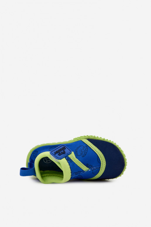 Green children's shoes with sticky fasteners PROINATER PRO-26-48-100B
