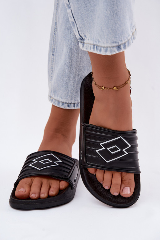 Black unisex slippers LOTTO FLYDE 2400940U-1110
