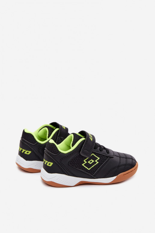Black children's sports shoes with sticky fasteners LOTTO INHIZZER 2600120K