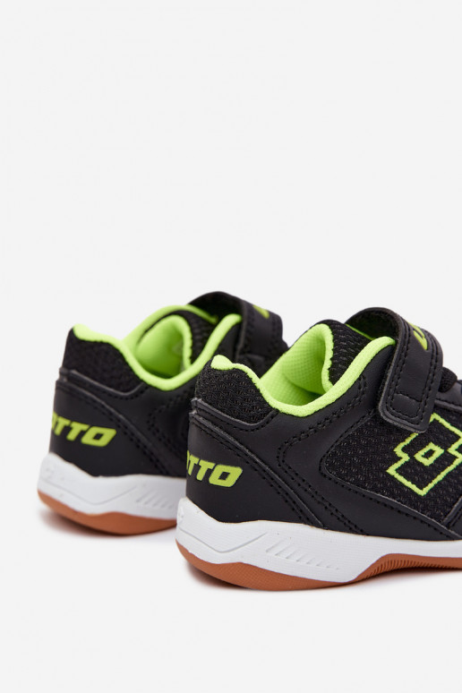 Black children's sports shoes with sticky fasteners LOTTO INHIZZER 2600120K
