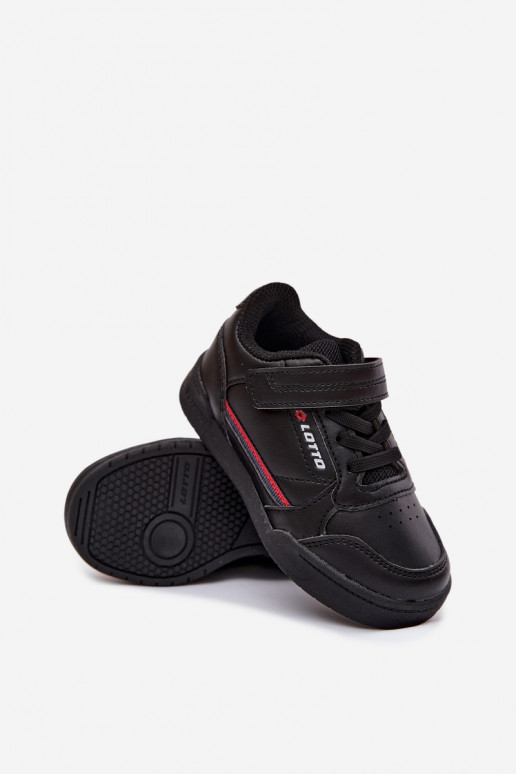 Czarne dziecięce sneakersy z klejącymi zapięciami LOTTO NANDU 2600310K