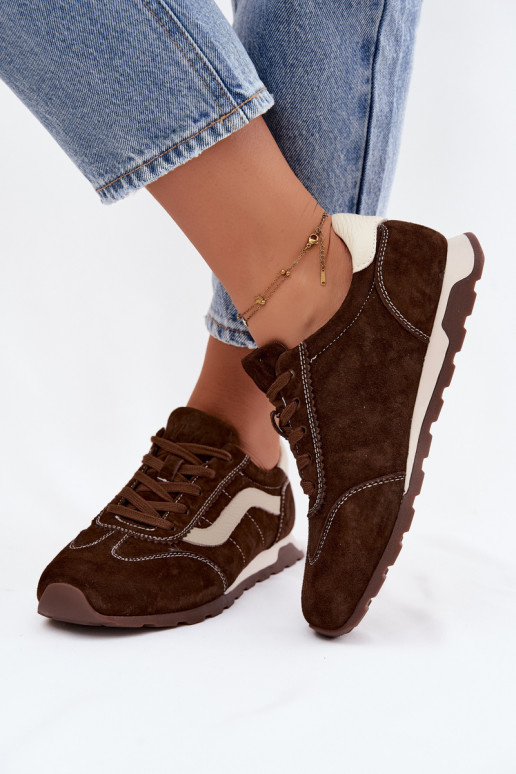 Men's faux suede platform sneakers chocolate color