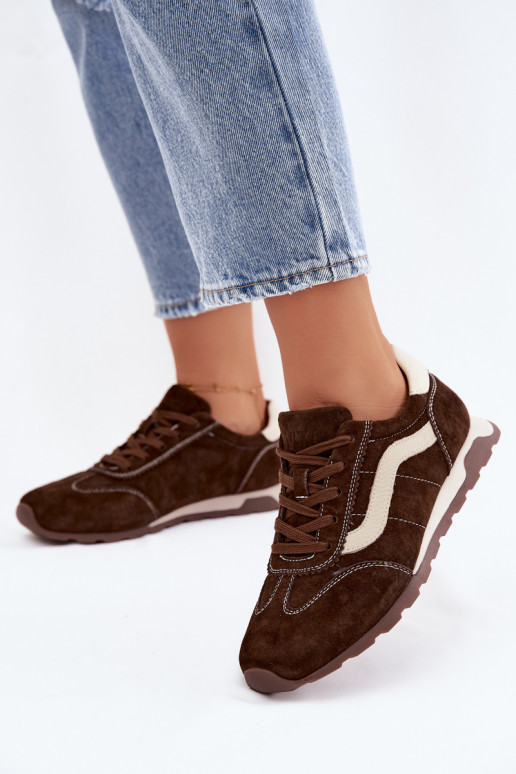 Men's faux suede platform sneakers chocolate color