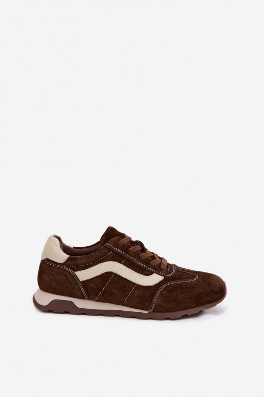 Men's faux suede platform sneakers chocolate color