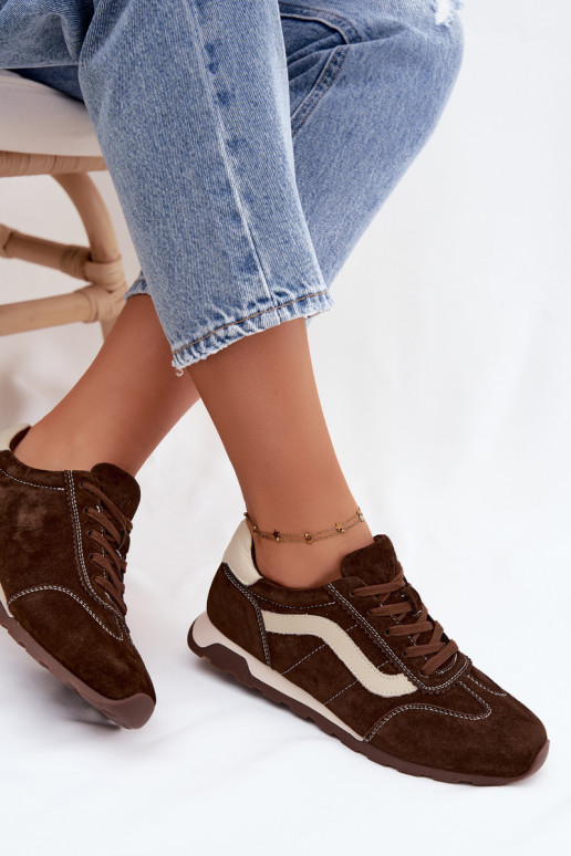 Men's faux suede platform sneakers chocolate color