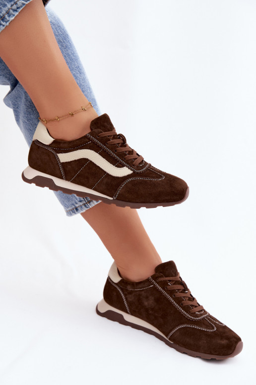 Men's faux suede platform sneakers chocolate color
