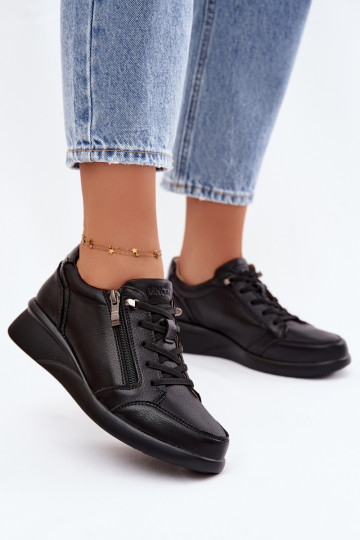 Damskie sneakersy na platformie Vinceza 79644 w kolorze czarnym 2