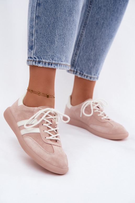 Męskie sneakersy z sztucznego zamszu Ismina w kolorze różowym