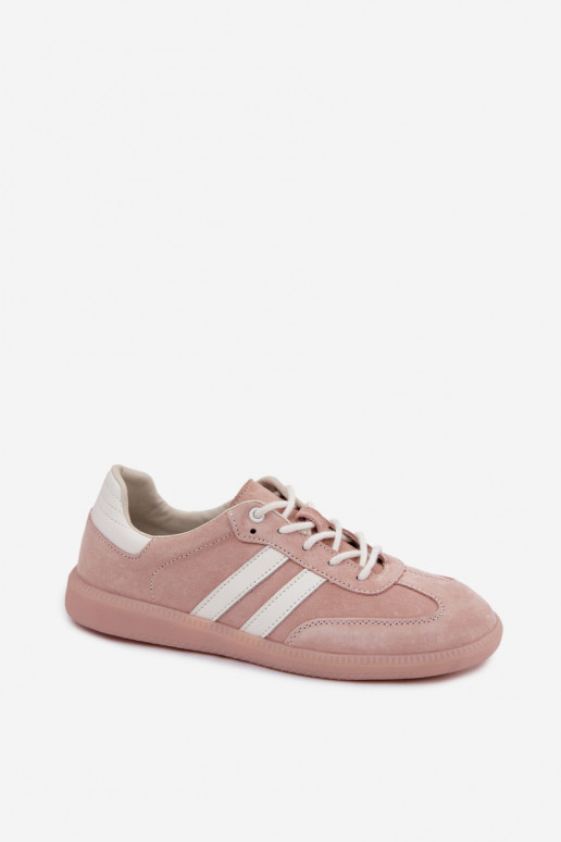 Men's faux suede sneakers pink color Ismina