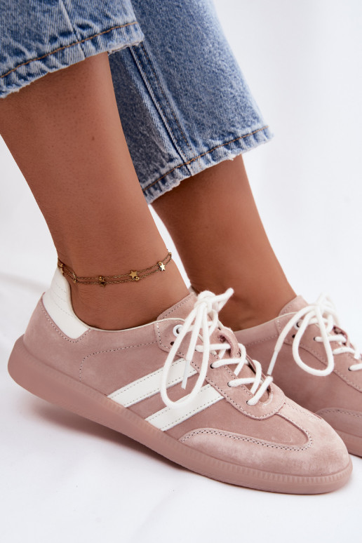 Męskie sneakersy z sztucznego zamszu Ismina w kolorze różowym