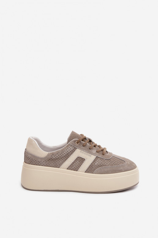 Women's Platform Sneakers With Perforation Grey Umbry