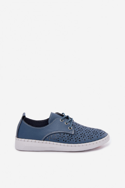 Dark blue women's shoes with cut-out elements Softie