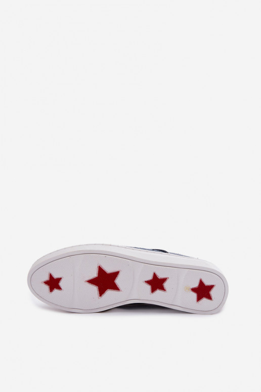 Granatowe damskie buty z ażurowymi elementami Softie