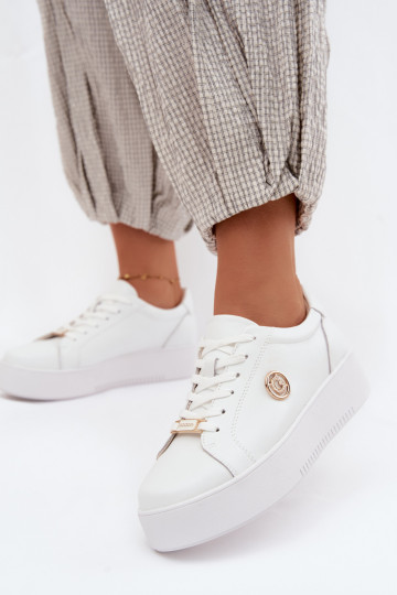 Białe damskie sneakersy z platformą Dainty