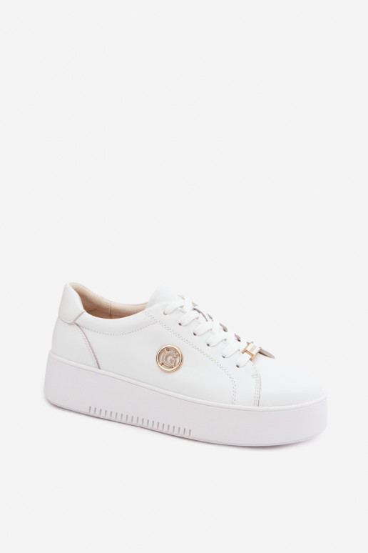 White women's sneakers with platform Dainty