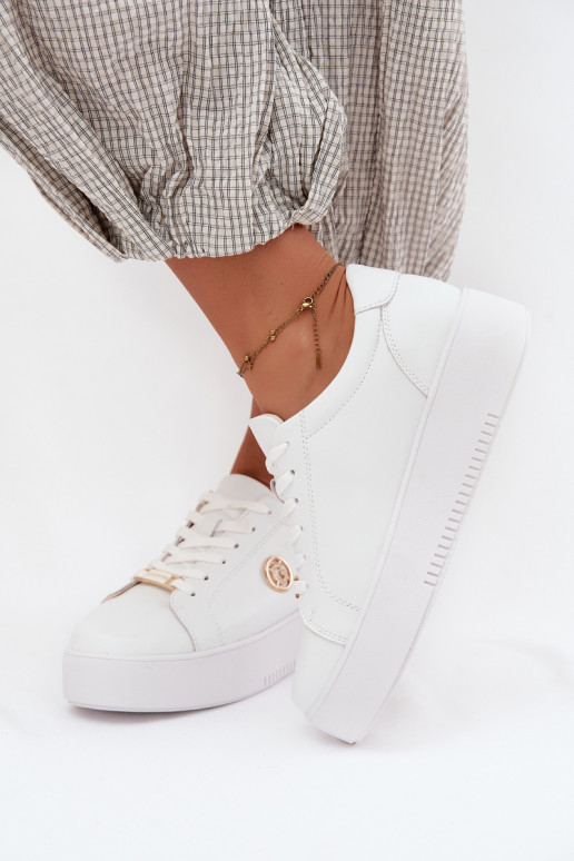 White women's sneakers with platform Dainty