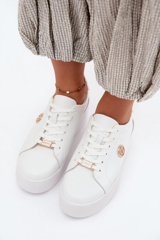 White women's sneakers with platform Dainty