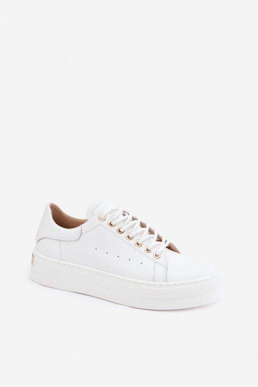 Białe damskie sneakersy z platformą Zazoo N408S7