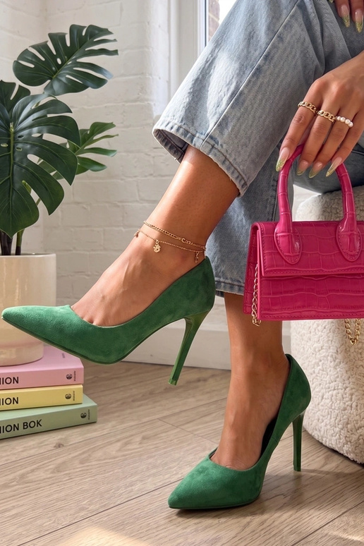 Green classic heels Nicole