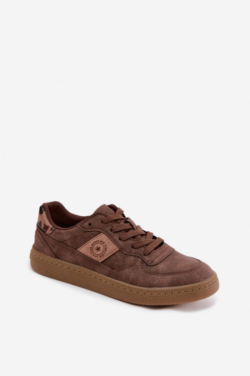 Shiny sneakers for women Big Star UU274017 in brown color
