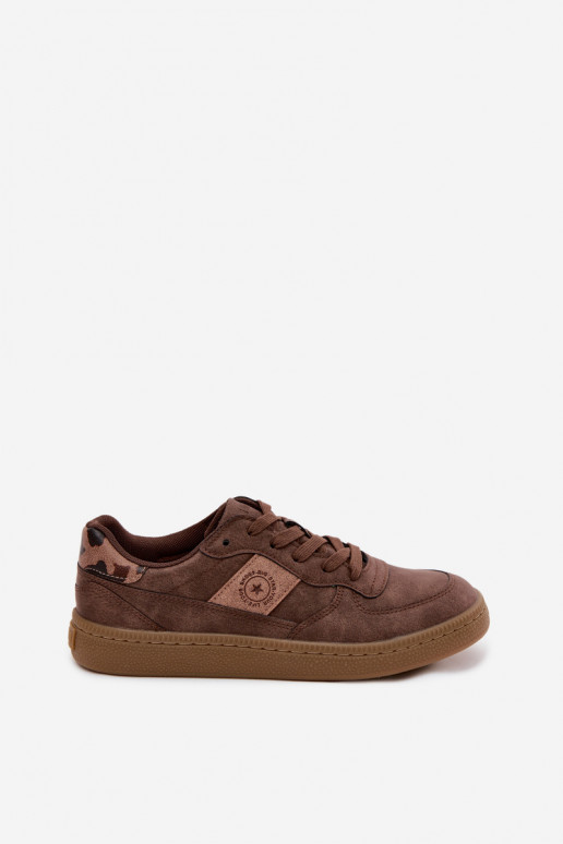 Shiny sneakers for women Big Star UU274017 in brown color