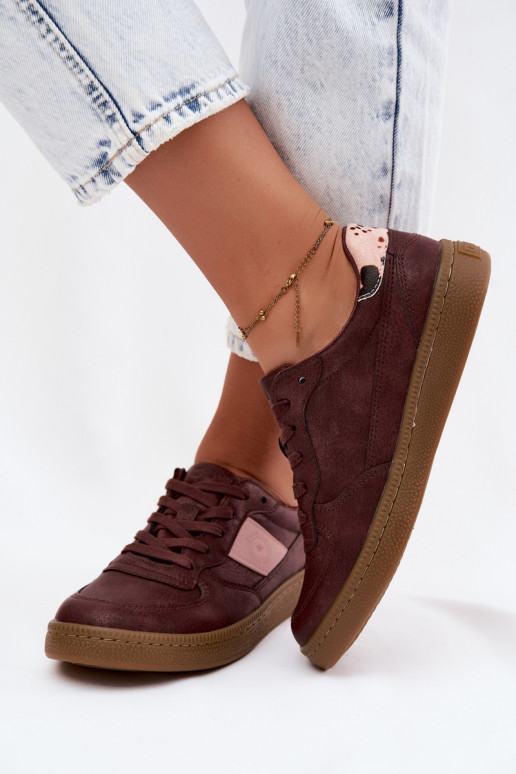 Blizgantys sportbačiai moterims Big Star UU274016 bordo spalvos