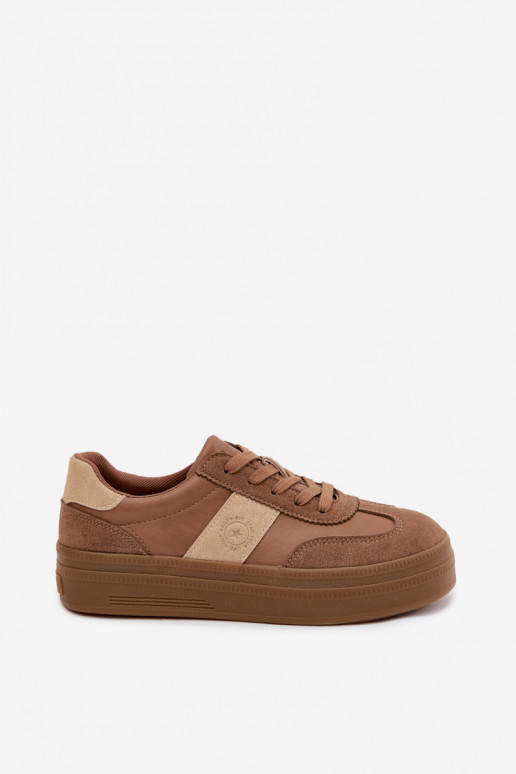 Sneakers dla kobiet na platformie Big Star UU274015 w kolorze brązowym