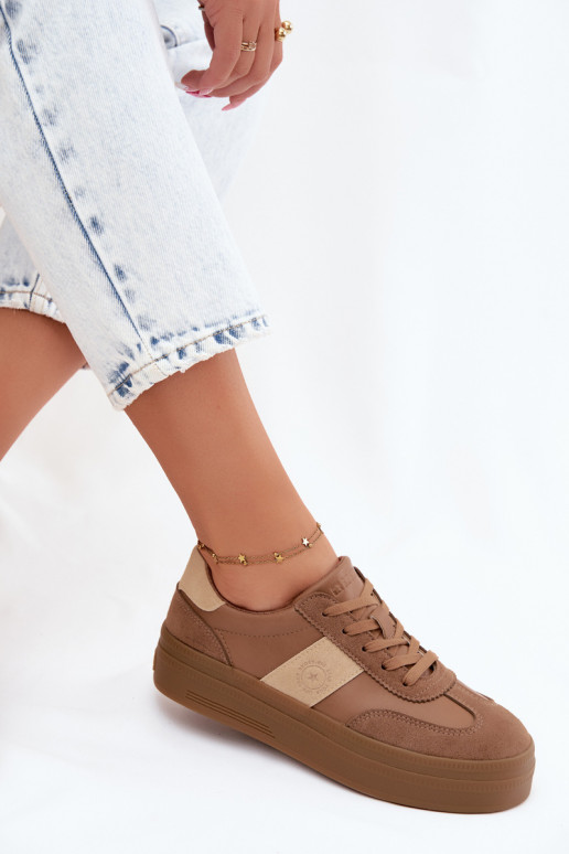 Sneakers dla kobiet na platformie Big Star UU274015 w kolorze brązowym