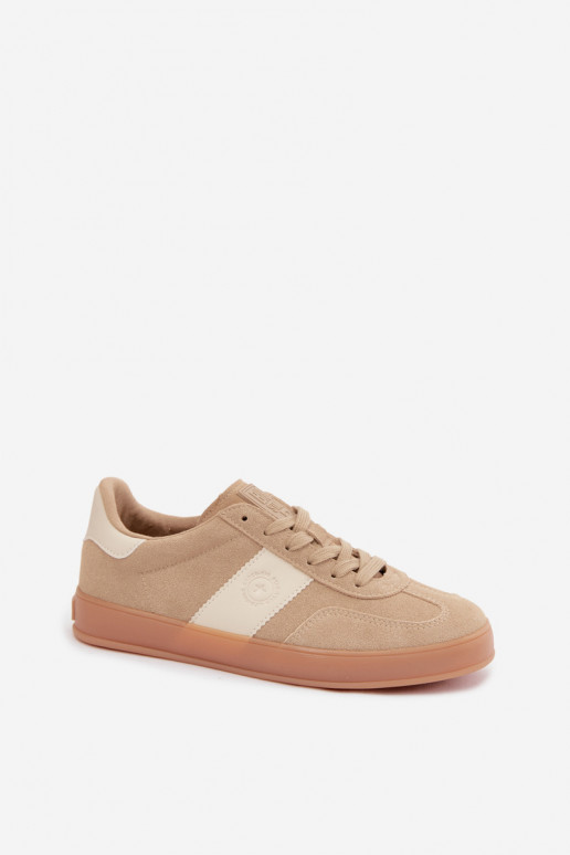 Sneakers dla kobiet z sztucznej zamszu Big Star UU274009 w kolorze piaskowym