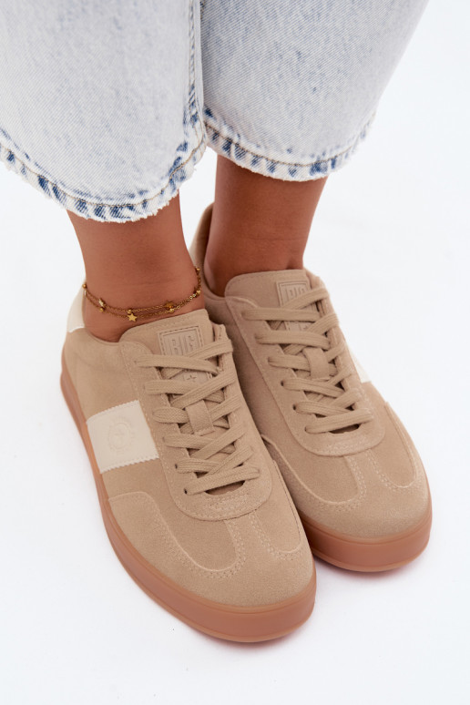 Sneakers dla kobiet z sztucznej zamszu Big Star UU274009 w kolorze piaskowym
