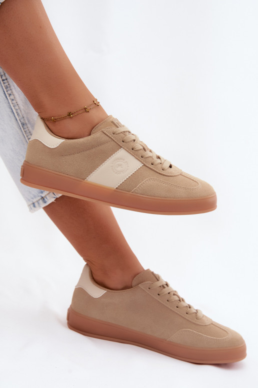 Sneakers dla kobiet z sztucznej zamszu Big Star UU274009 w kolorze piaskowym