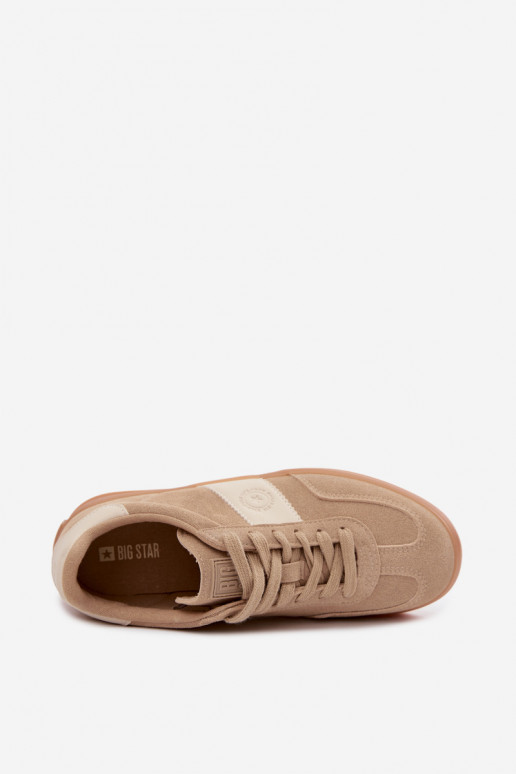 Sneakers dla kobiet z sztucznej zamszu Big Star UU274009 w kolorze piaskowym