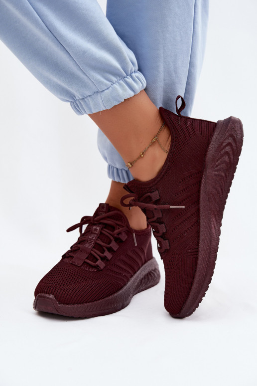 Buty sportowe wsuwane dla kobiet Big Star UU274053 w kolorze bordowym