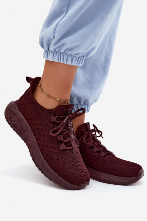 Įsispiriami sportiniai bateliai moterims Big Star UU274053 bordo spalvos