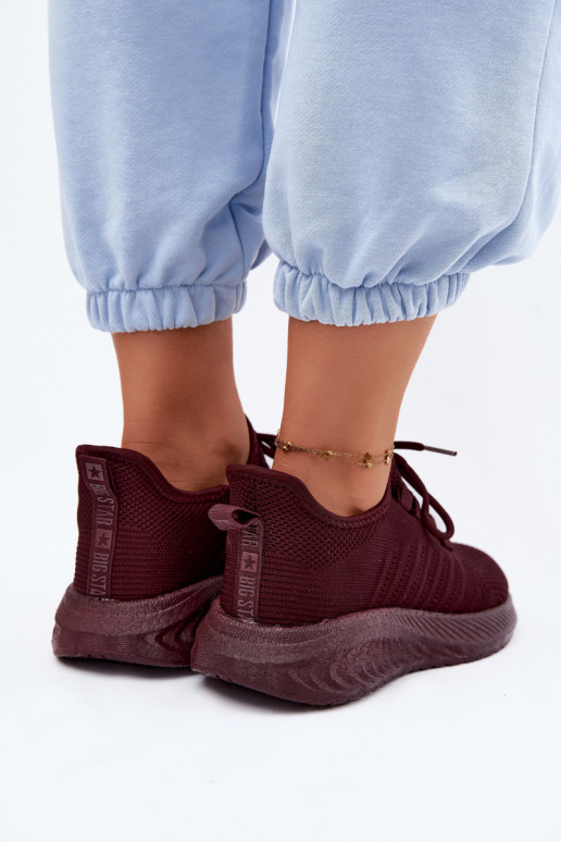 Įsispiriami sportiniai bateliai moterims Big Star UU274053 bordo spalvos