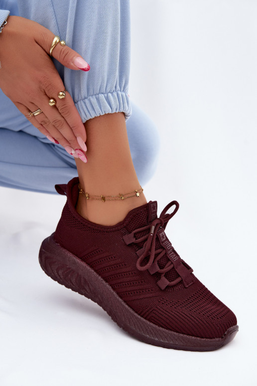 Įsispiriami sportiniai bateliai moterims Big Star UU274053 bordo spalvos