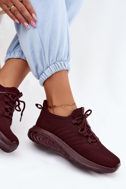 Įsispiriami sportiniai bateliai moterims Big Star UU274053 bordo spalvos